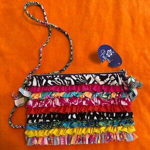 Womens boho ruffle handbag purse new with tag